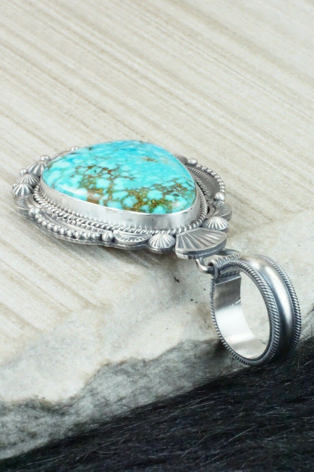 Turquoise & Sterling Silver Pendant - Michael Calladitto