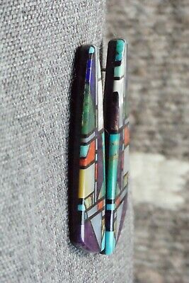 Multi Stone Inlay & Sterling Silver Earrings - Chris T. Nieto