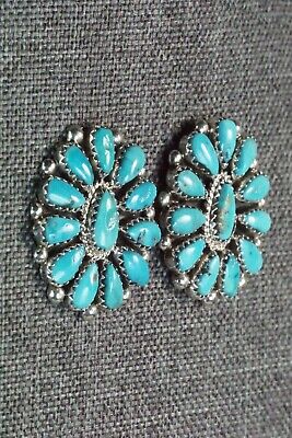 Turquoise & Sterling Silver Earrings - Eunise Wilson