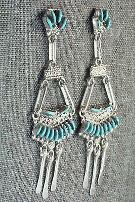 Turquoise and Sterling Silver Earrings - Eva Wyaco - High Lonesome Trading