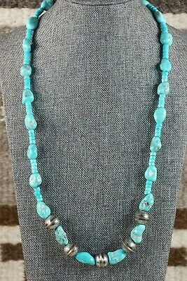 Navajo Turquoise & Sterling Silver Necklace - Native American - High Lonesome Trading
