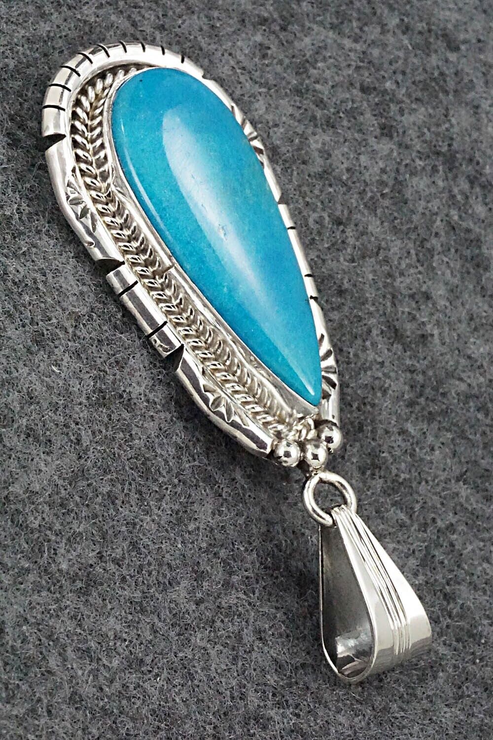 Turquoise & Sterling Silver Pendant - Samuel Yellowhair