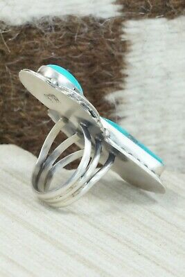 Turquoise and Sterling Silver Ring - Betta Lee - Size 8.5