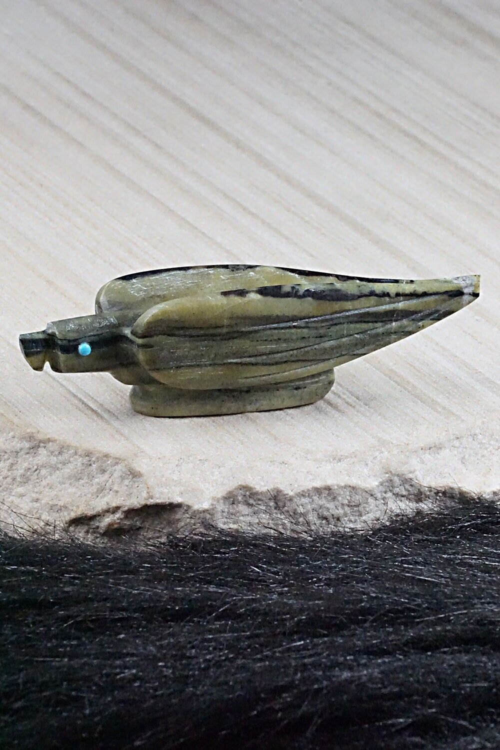 Eagle Zuni Fetish Carving - Ronnie Lunasee