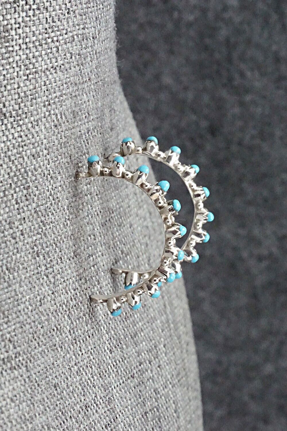 Turquoise & Sterling Silver Earrings - Sampson Tsipa