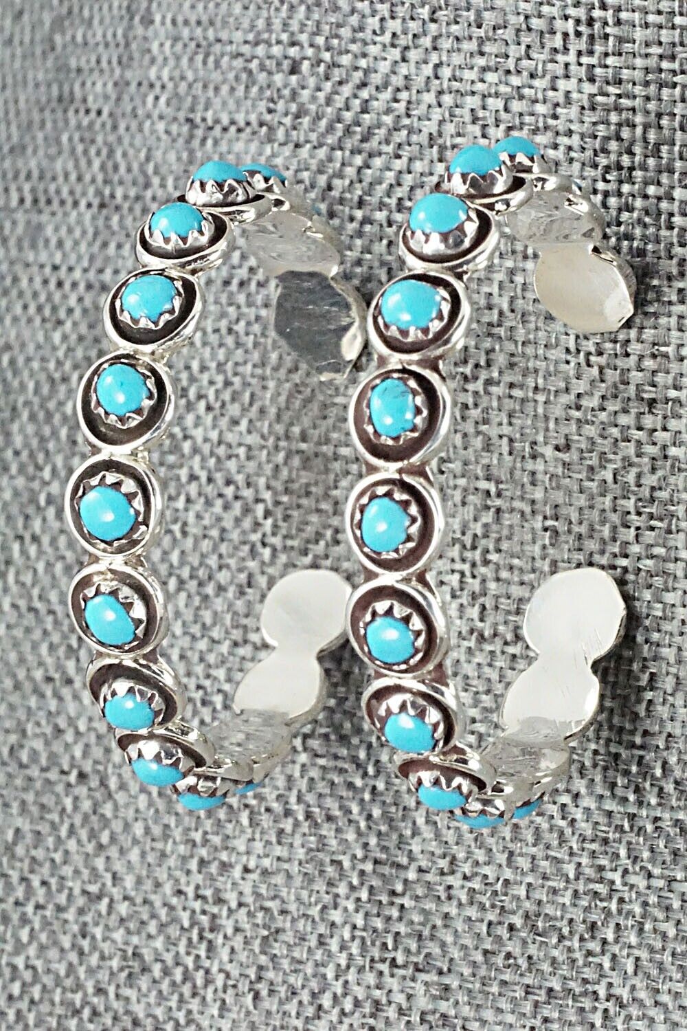 Turquoise & Sterling Silver Earrings - Florenda Lonasee