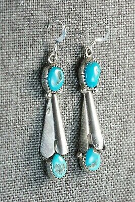Navajo Turquoise & Sterling Silver Earrings - Roger Pino