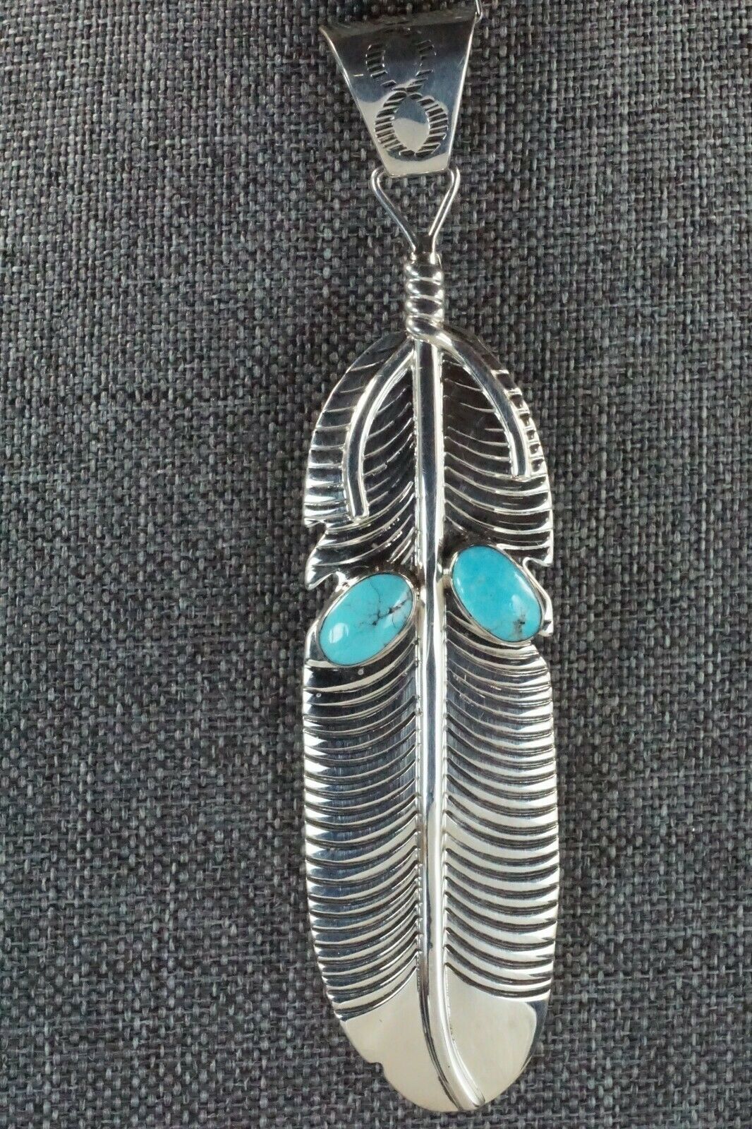 Navajo Turquoise & Sterling Silver Pendant - Greg Yazzie