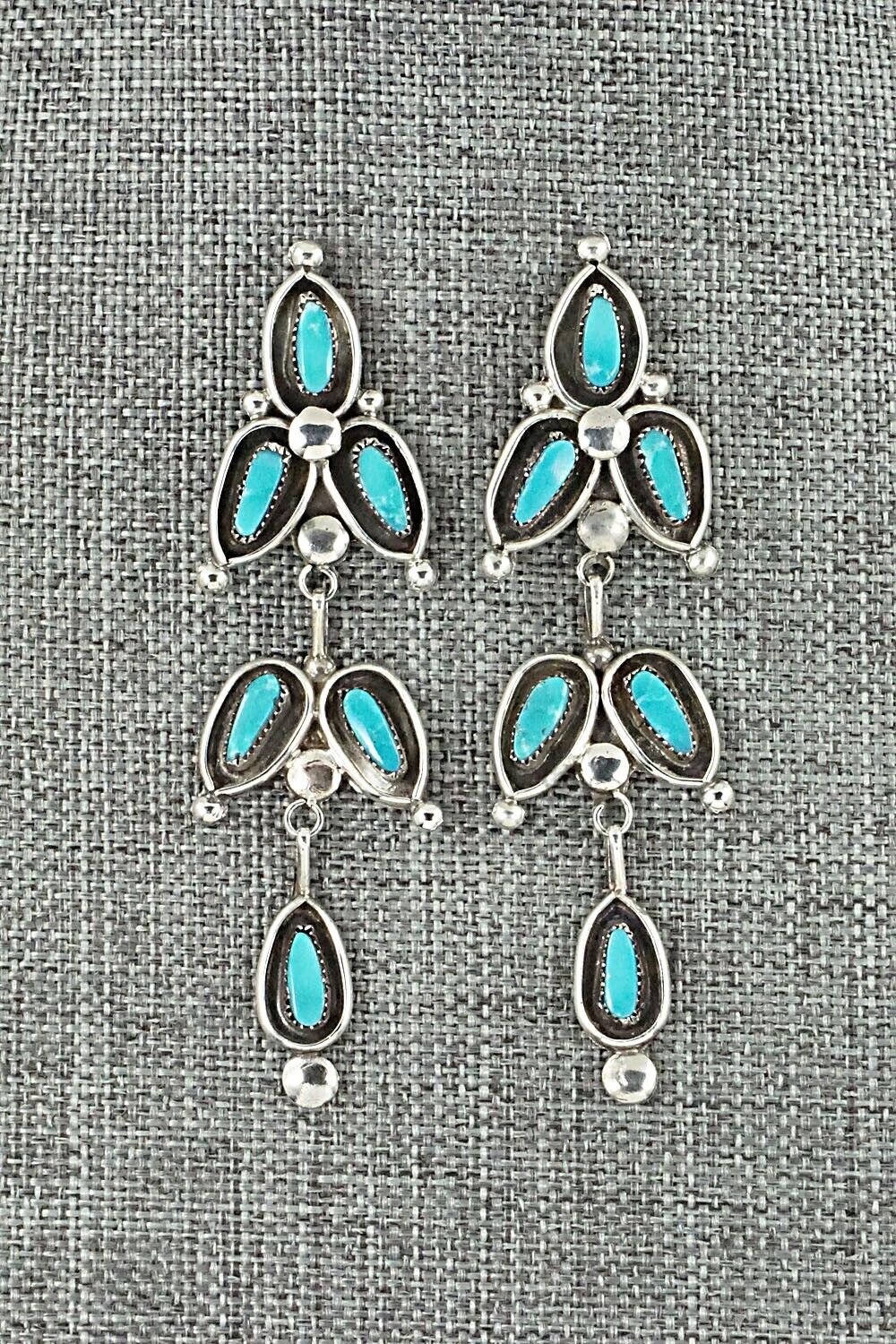 Turquoise & Sterling Silver Earrings - Viola Bobelu