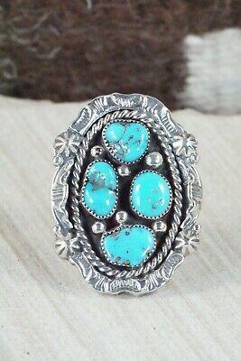 4 Stone Turquoise and Sterling Silver Ring - Harold Becenti - Size 7.5 - High Lonesome Trading