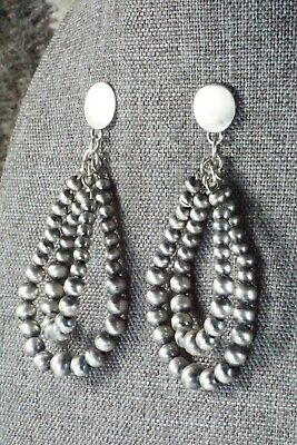 Sterling Silver Navajo Pearl Earrings - Jan Mariano