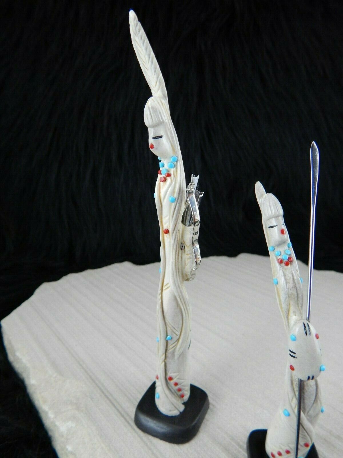 Hunter and Guide Zuni Fetish Carving Set - Michael Laweka - High Lonesome Trading