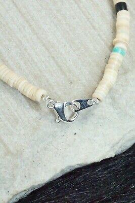 Shell, Coral, Jet and Sterling Silver Bracelet - Torevia Crespin - High Lonesome Trading