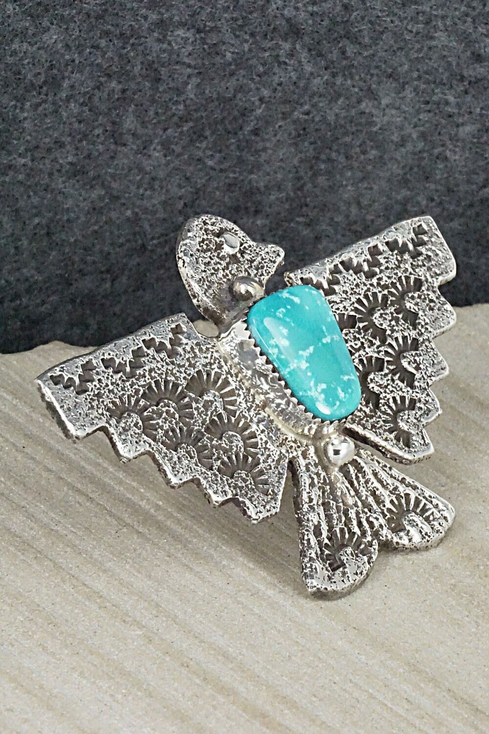 Turquoise & Sterling Silver Ring - Delbert Arviso - Size 8.25