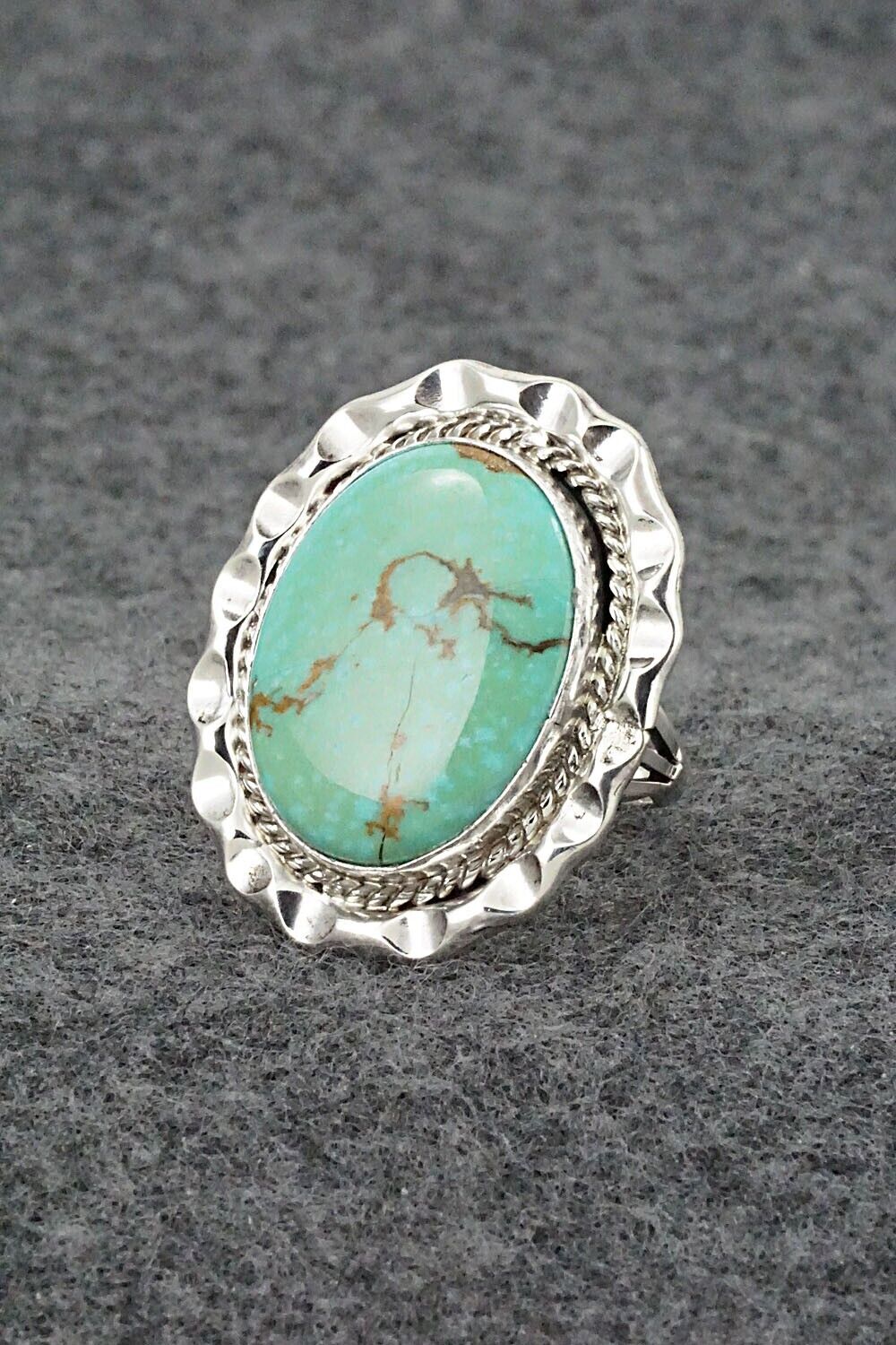 Turquoise & Sterling Silver Ring - Samuel Yellowhair - Size 8.5