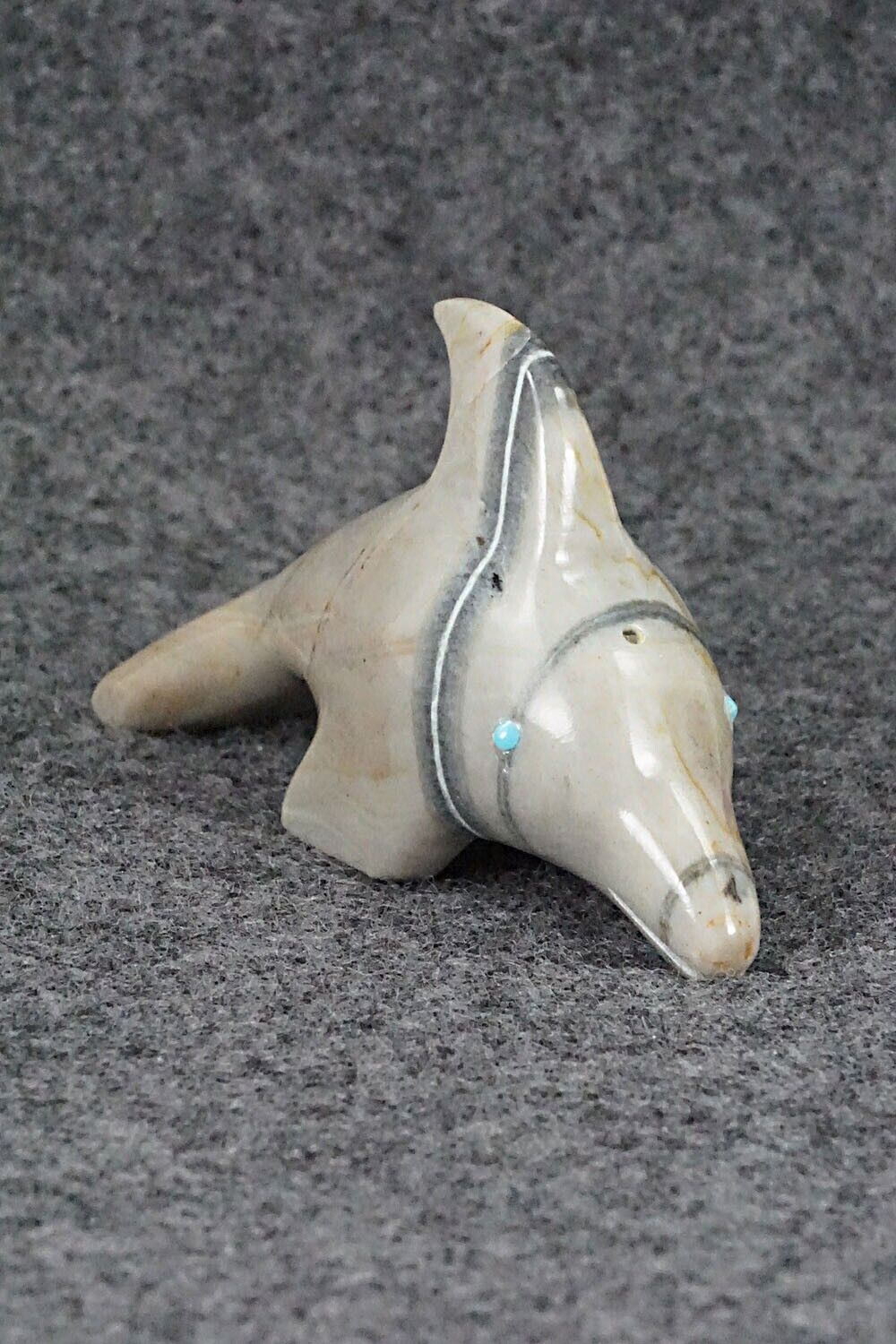Dolphin Zuni Fetish Carving - Shannon Calavaza