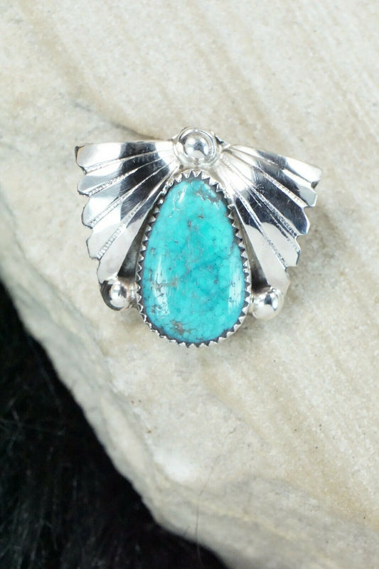 Turquoise & Sterling Silver Pendant - Lyolita Tsattie