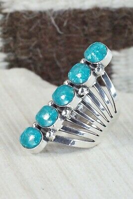 Turquoise & Sterling Silver Ring - Thomas Yazzie - Size 9.75