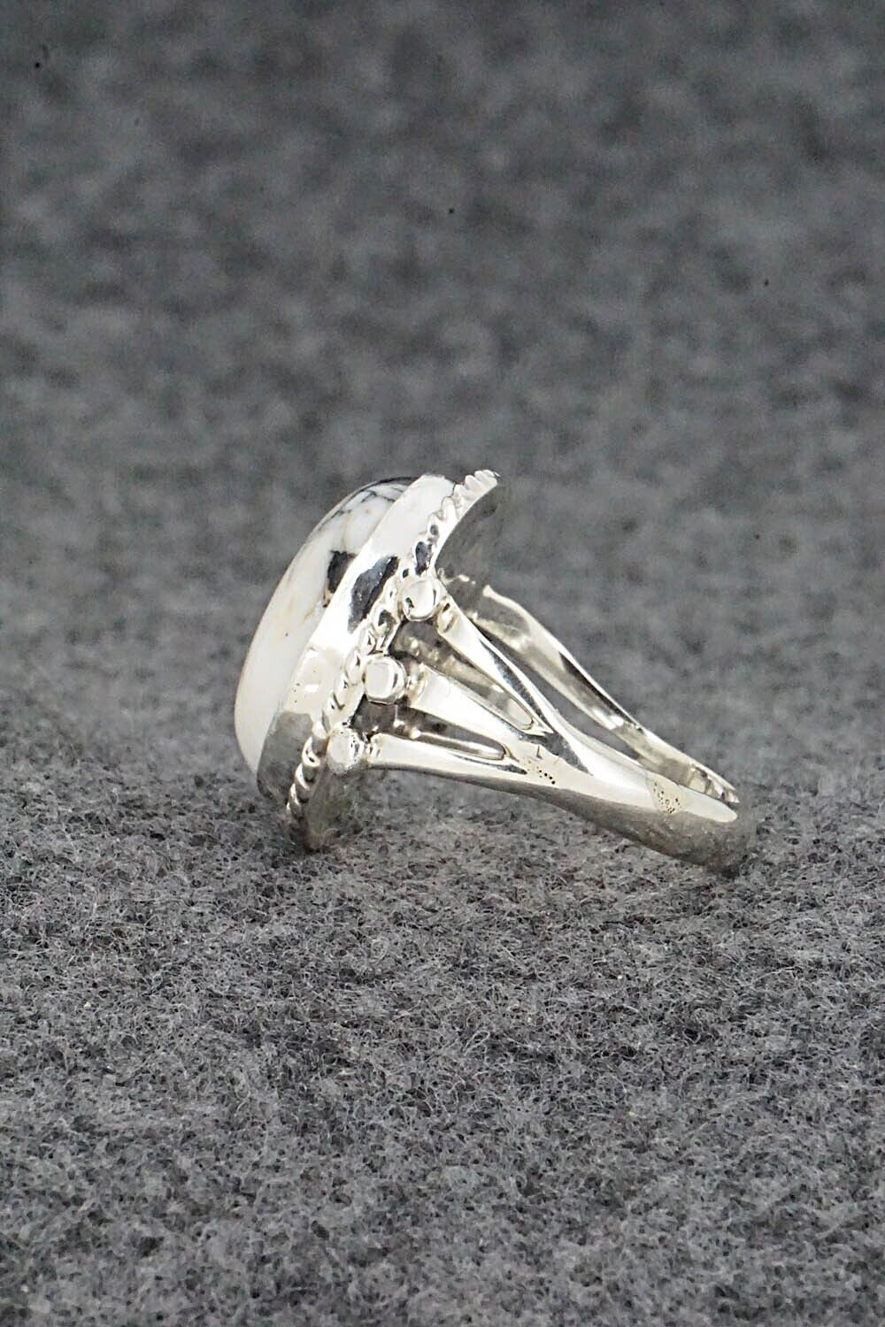 White Buffalo & Sterling Silver Ring - Grace Kenneth - Size 5.25