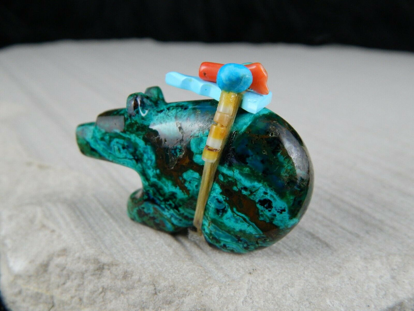 Bear Zuni Fetish Carving - Donovan Laiwakete - High Lonesome Trading