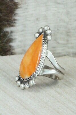 Spiny Oyster & Sterling Silver Ring - Selina Warner - Size 7