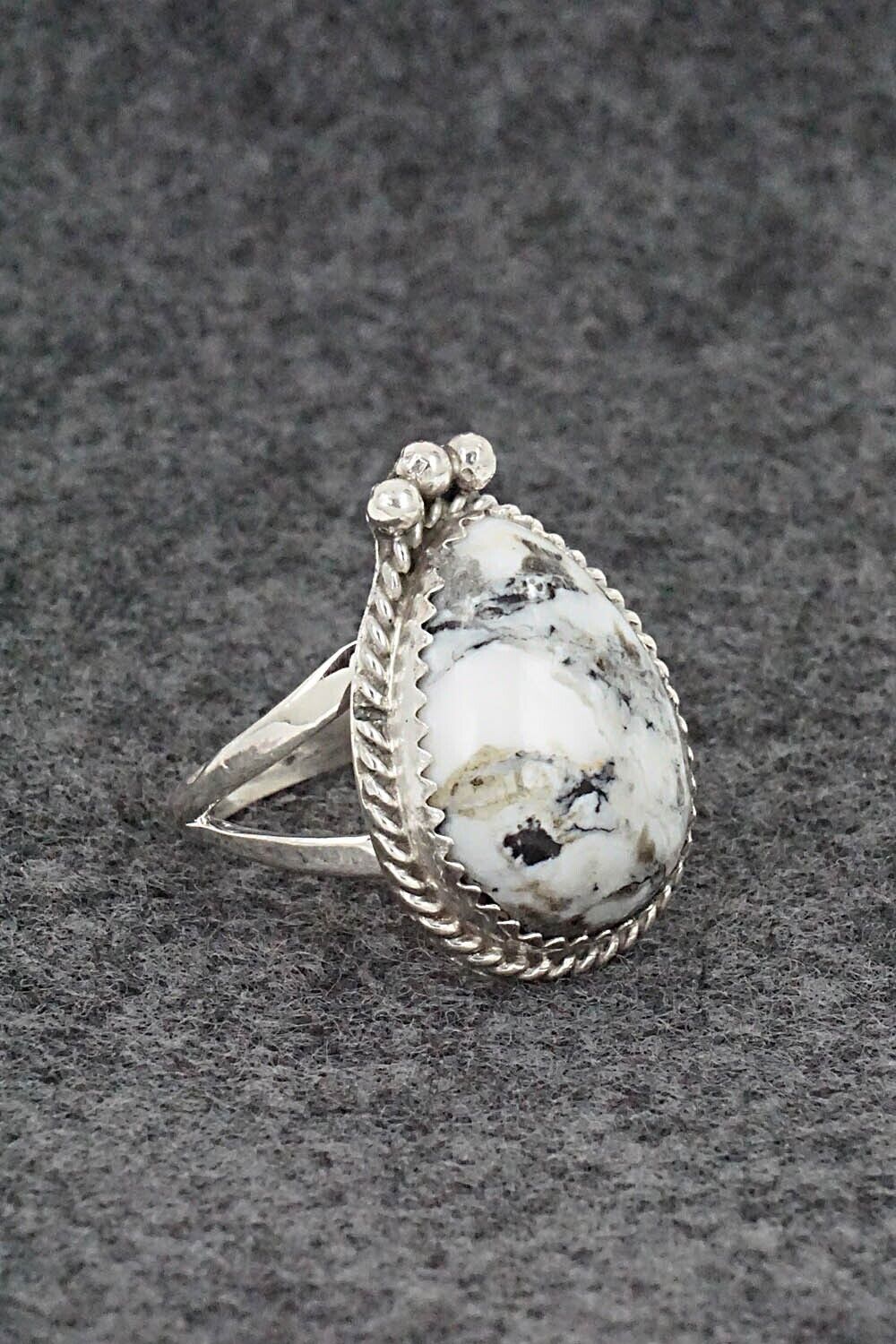 White Buffalo & Sterling Silver Ring - Robert Martinez - Size 5.5