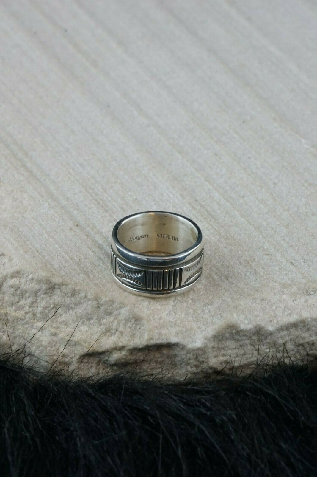 Navajo Sterling Silver Ring - Bruce Morgan - Native American - Size 5.75 - High Lonesome Trading