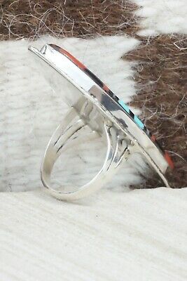 Multi Stone & Sterling Silver Ring - Leslie & Gladys Lamy - Size 8