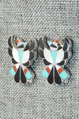 Multi Stone Inlay & Sterling Silver Earrings - Breon Wallace