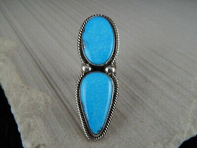 Turquoise & Sterling Silver Ring - Rick Martinez - Navajo - Size 8 - High Lonesome Trading