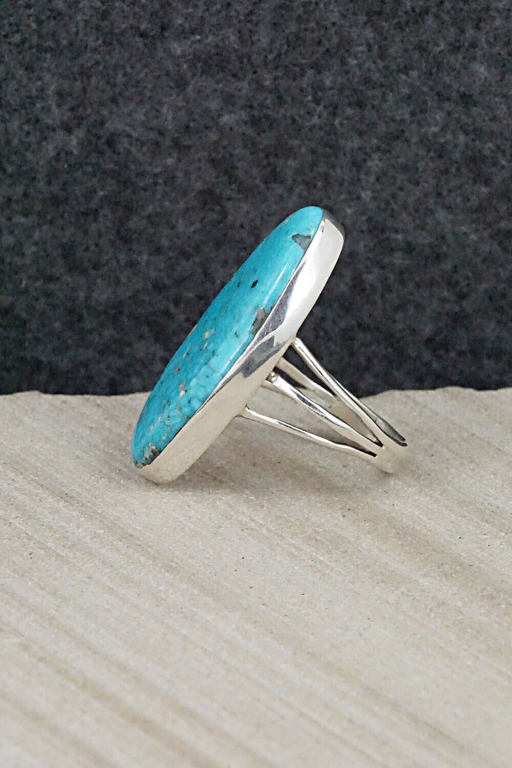 Turquoise & Sterling Silver Ring - Carlos Tsipa - Size 6.25