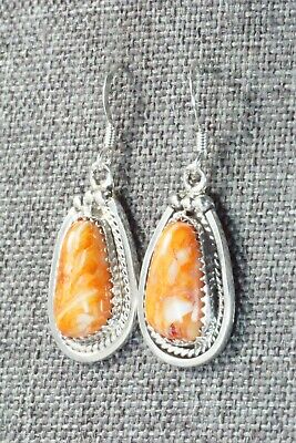 Spiny Oyster & Sterling Silver Earrings - Native American