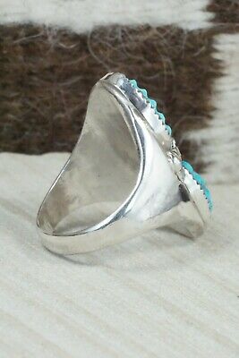 Turquoise & Sterling Silver Ring - Lyolita Tsattie - Size 13.5