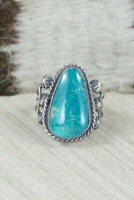 Turquoise & Sterling Silver Ring - Samuel Yellowhair - Size 6.5