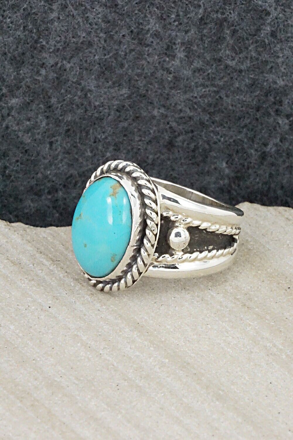 Turquoise & Sterling Silver Ring - Thomas Yazzie - Size 6