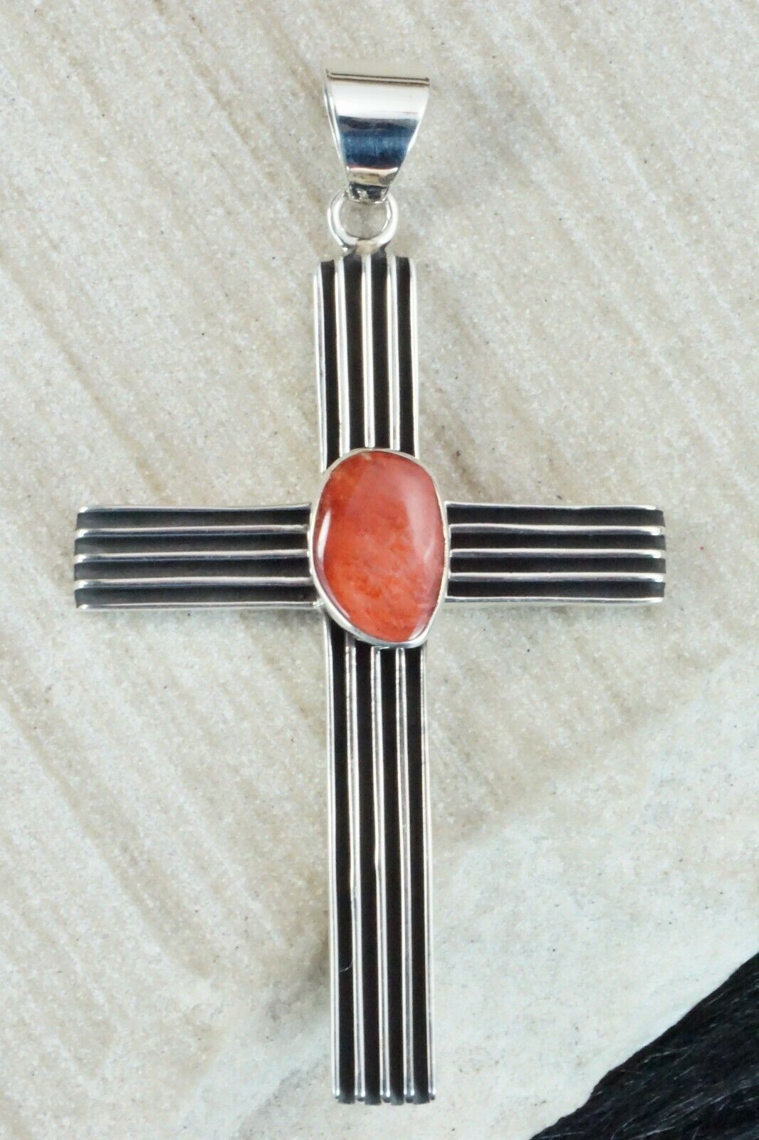 Spiny Oyster & Sterling Silver Pendant - Francis Jones
