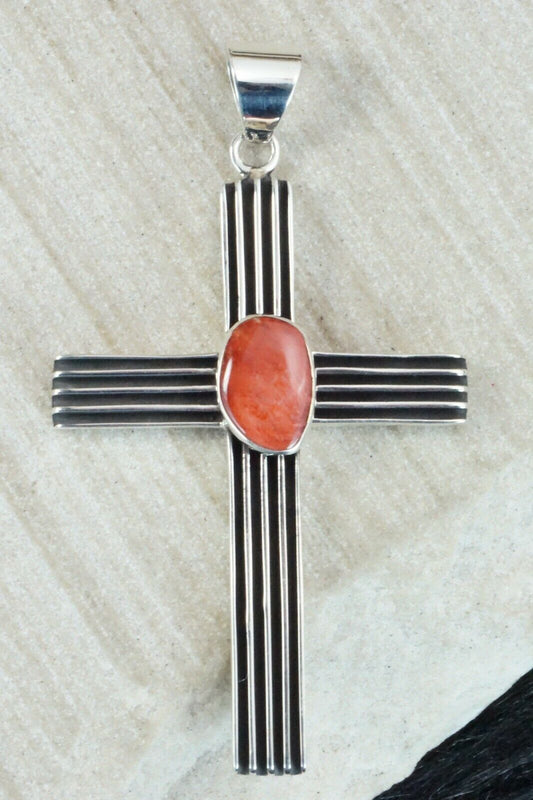Spiny Oyster & Sterling Silver Pendant - Francis Jones