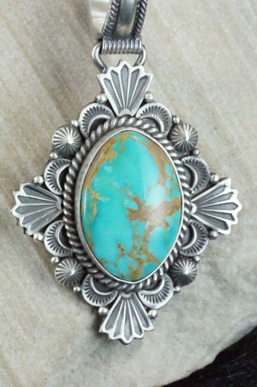 Royston Turquoise and Sterling Silver Pendant - Michael Calladitto