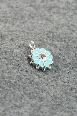 Turquoise & Sterling Silver Pendant - Maxine Soseeah