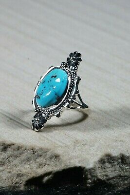 Navajo Turquoise and Sterling Silver Ring - Daniel Benally - Size 7 - High Lonesome Trading
