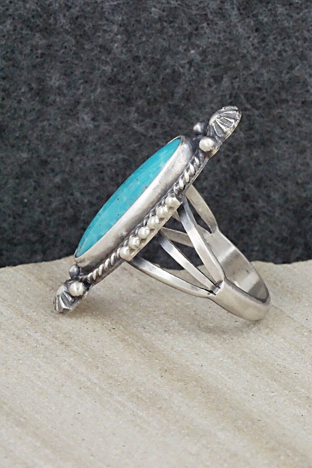 Turquoise & Sterling Silver Ring - Samuel Yellowhair - Size 6.75