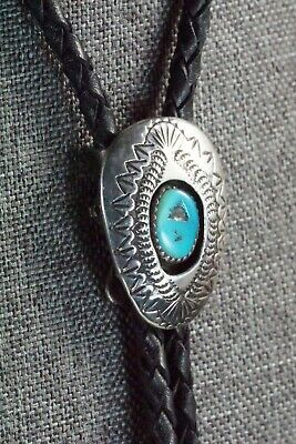 Turquoise & Sterling Silver Bolo Tie - Shirley Skeets