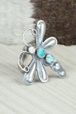Turquoise and Sterling Silver Ring - Tim Yazzie - 7.75