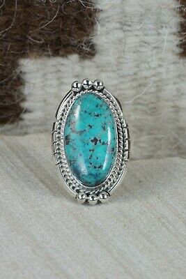 Navajo Turquoise & Sterling Silver Ring - Samuel Yellowhair - Size 6