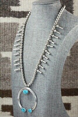 Turquoise & Sterling Silver Squash Blossom - Thomson Willie