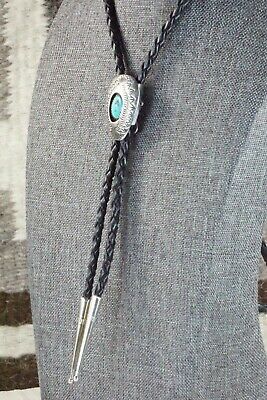 Turquoise & Sterling Silver Bolo Tie - Shirley Skeets