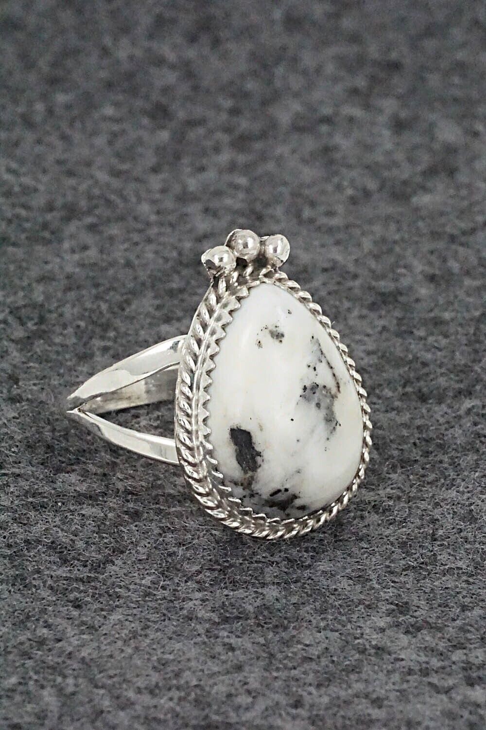 White Buffalo & Sterling Silver Ring - Robert Martinez - Size 8.75