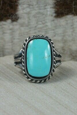 Navajo Turquoise & Sterling Silver Ring - Bobby Platero - Size 12.5