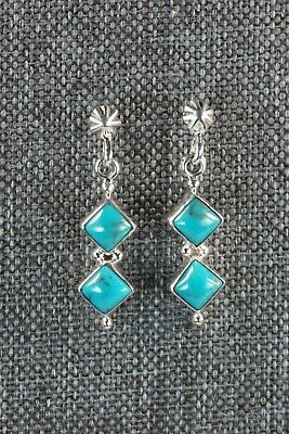 Turquoise & Sterling Silver Earrings - Rosie Chee - Navajo
