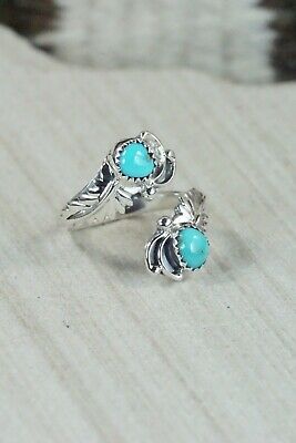 Navajo Turquoise and Sterling Silver Ring - Etta Belin - Size 8.5